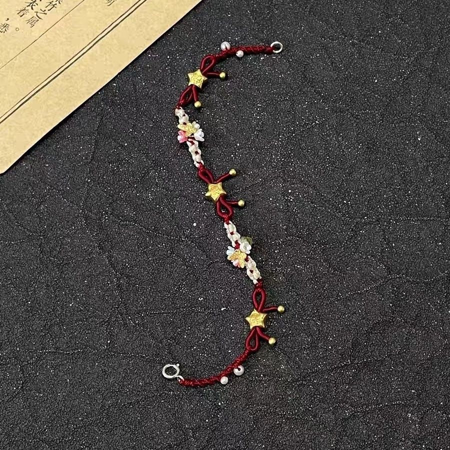 Wholesale Small star colorful flower handmade woven bracelet